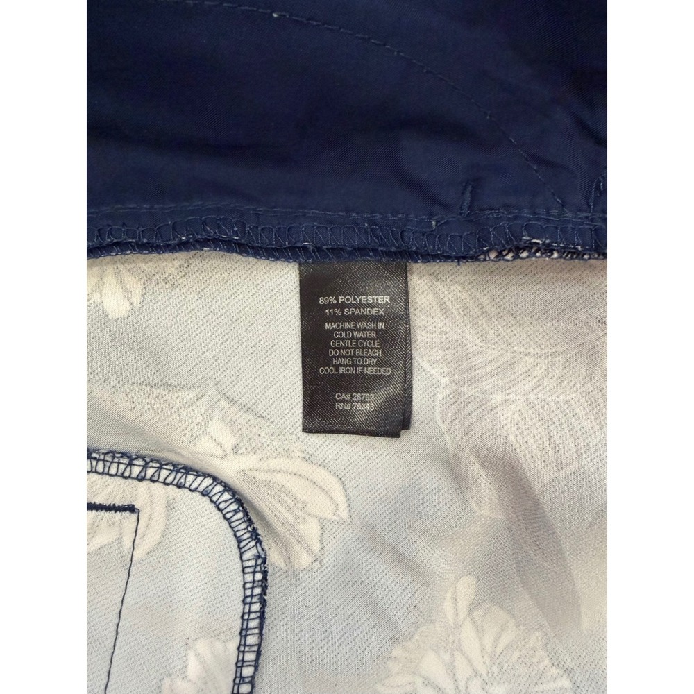 Cynthia Rowley Navy Pink Floral Print Cropped Ankle Pants Size 4 - Picture 6 of 6